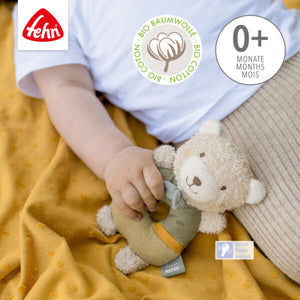 FehnNATUR Soft Ring Grab Rattle Bear