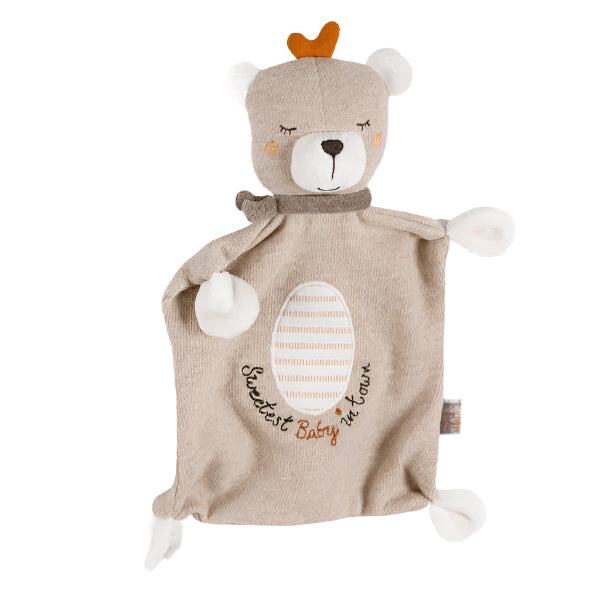 FehnNATUR Comforter Sweetest Baby In Town Bear Soother Security Blanket