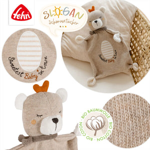 FehnNATUR Comforter Sweetest Baby In Town Bear Soother Security Blanket