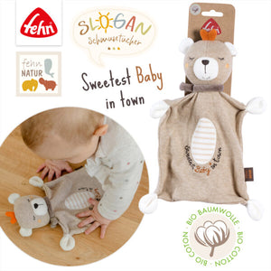 FehnNATUR Comforter Sweetest Baby In Town Bear Soother Security Blanket