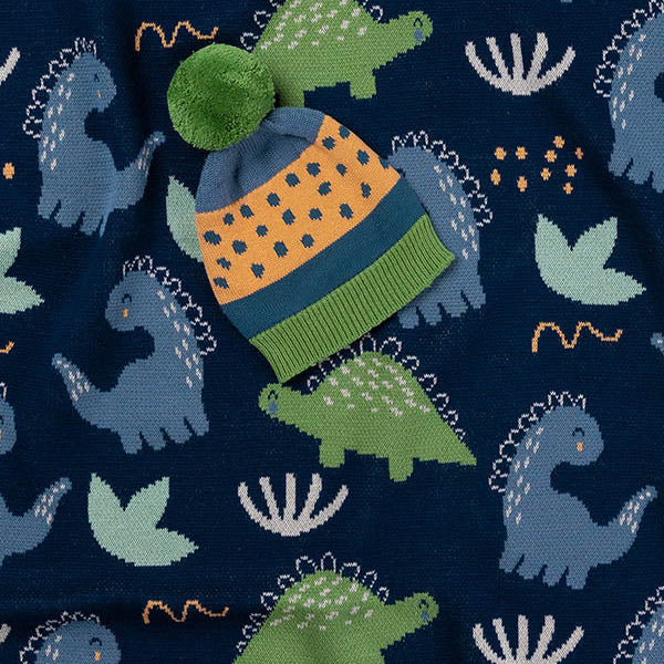 2 piece Derek Dino Dinosaur Baby Blanket & Beanie Newborn Gift Idea