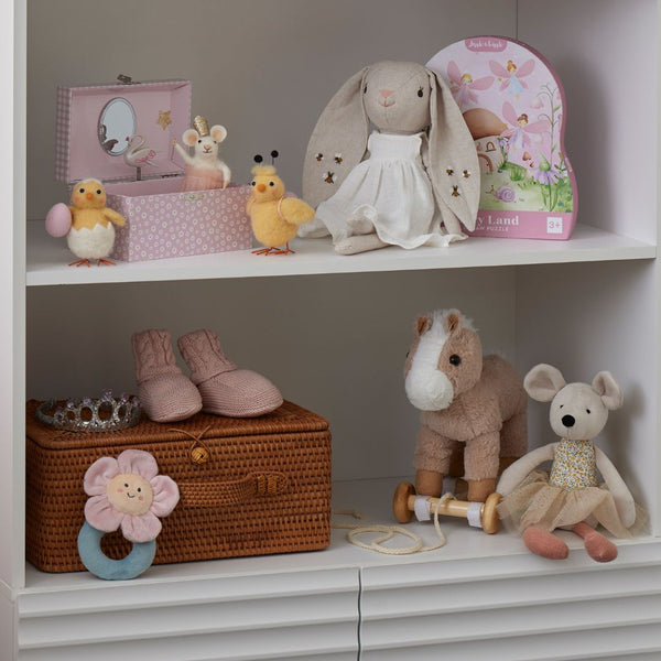 Plush Flower Grab Rattle Newborn Baby Shower Gift Idea