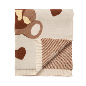 Cuddly Bear Baby Blanket Living Textiles Jacquard Pram Blanket