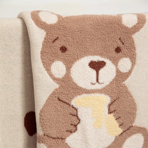Cuddly Bear Baby Blanket Living Textiles Jacquard Pram Blanket
