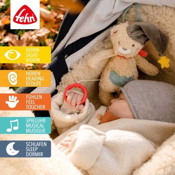 Fehn Musical Bear Bruno Children's Newborn Teddy Bear.