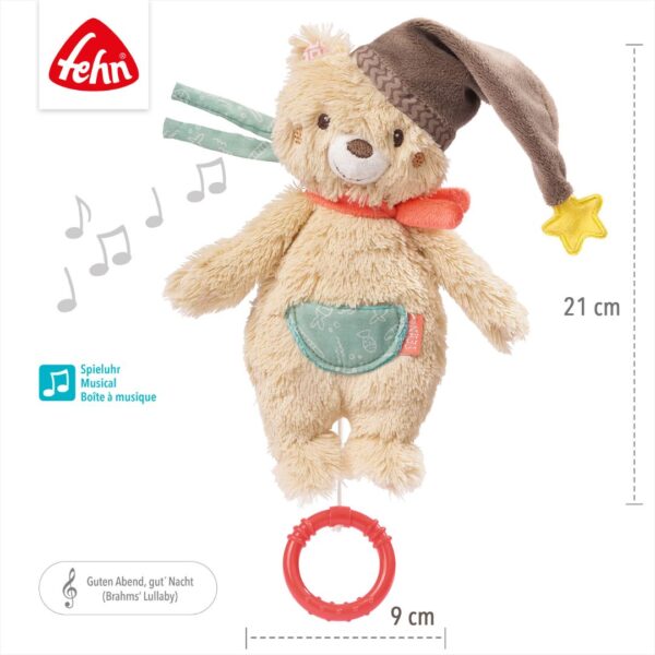 Fehn Musical Bear Bruno Children's Newborn Teddy Bear.