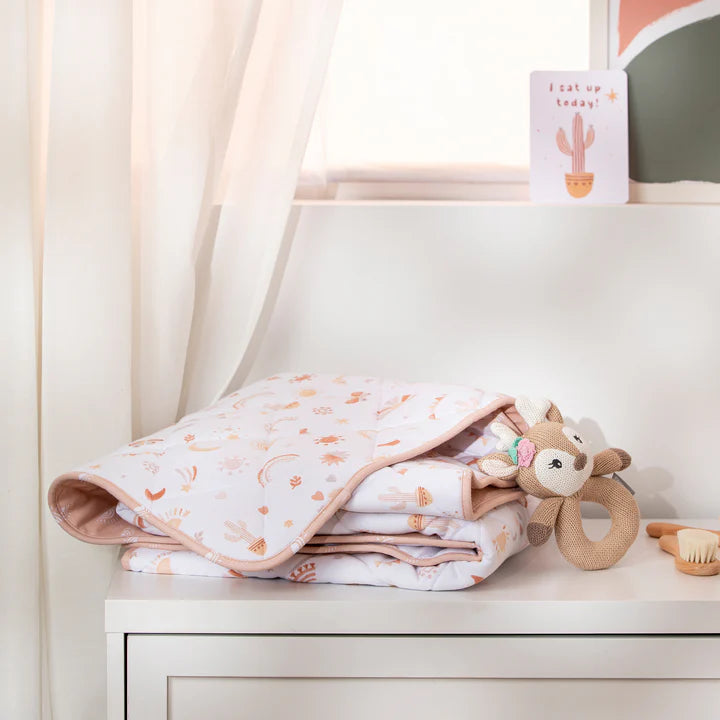 Bohemian Bliss Cot Comforter Nursery Quilt Living Textiles Quilted Organic Blanket