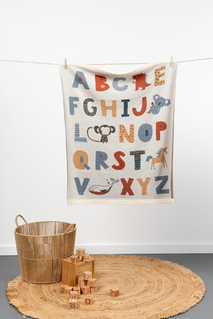 Alphabet Baby Cotton Knit Blanket