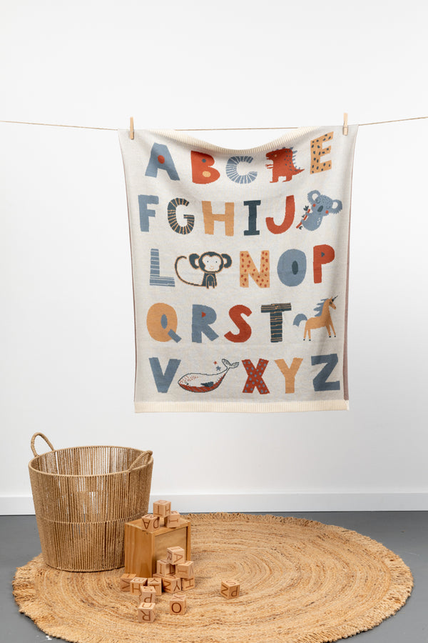 Alphabet Baby Cotton Knit Blanket