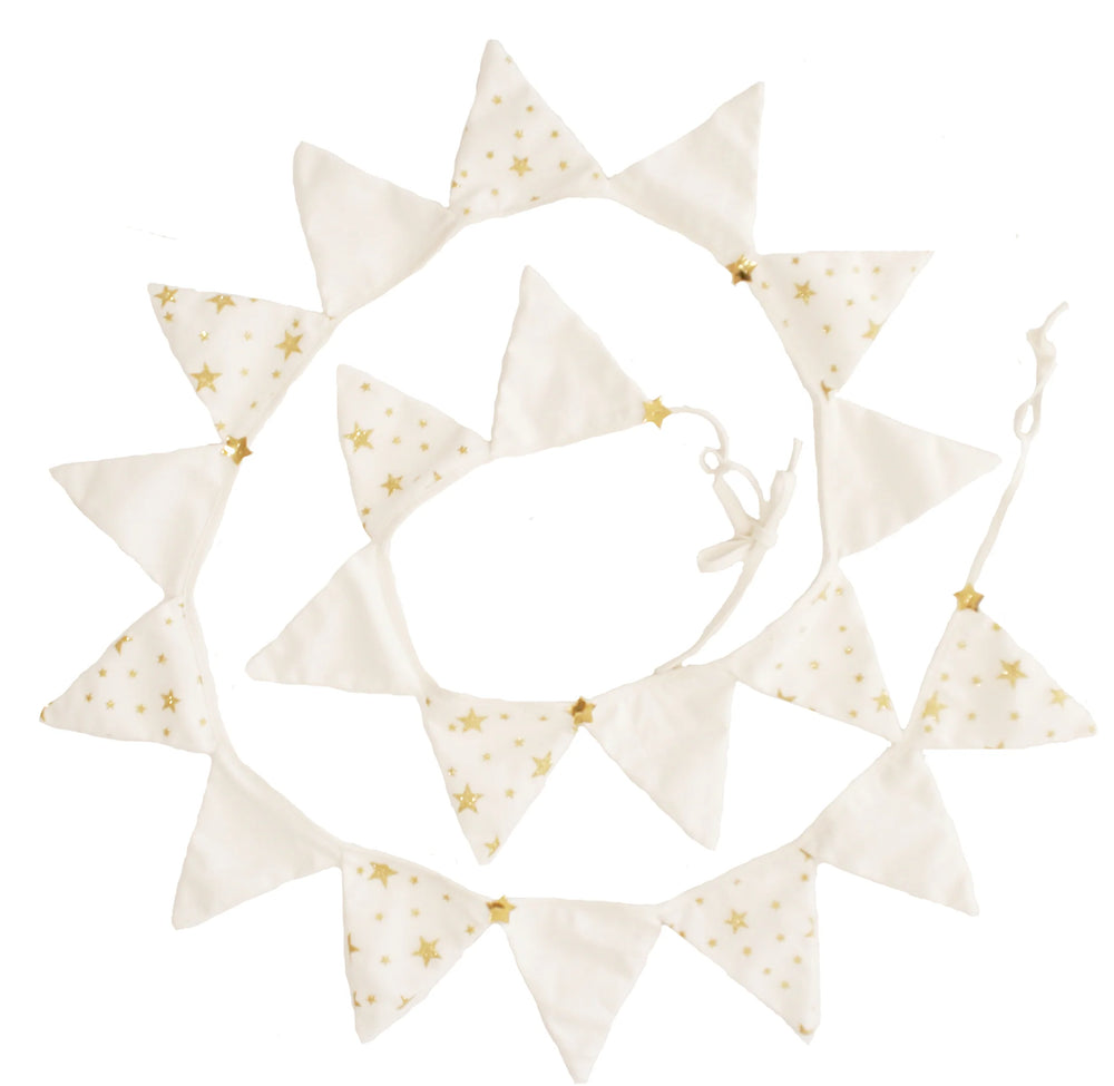 Starry Night Ivory & Gold Bunting Kids Decor