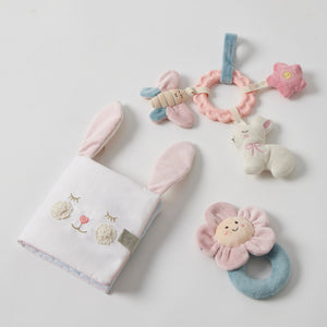 Plush Flower Grab Rattle Newborn Baby Shower Gift Idea