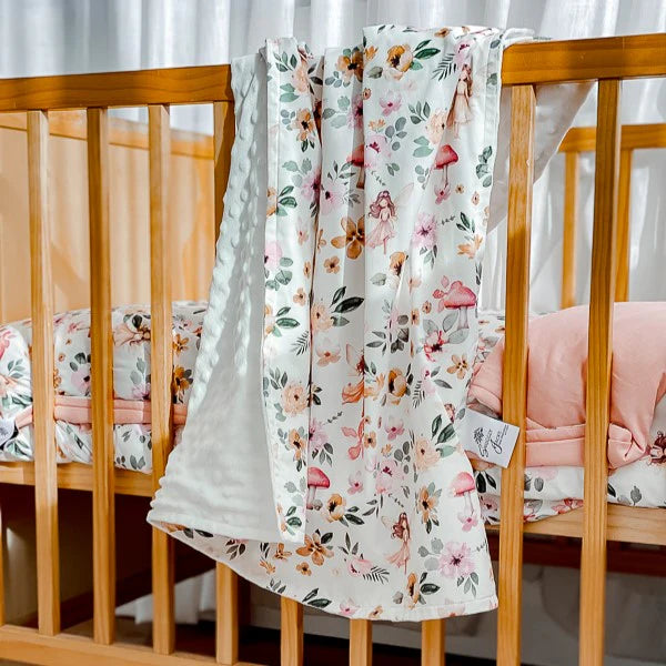 Fairy Garden Snuggly Minky Baby Blanket Pram Blanket