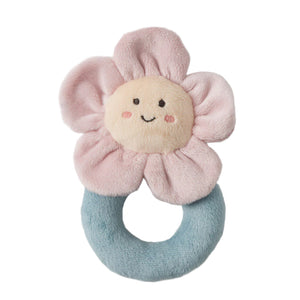 Plush Flower Grab Rattle Newborn Baby Shower Gift Idea