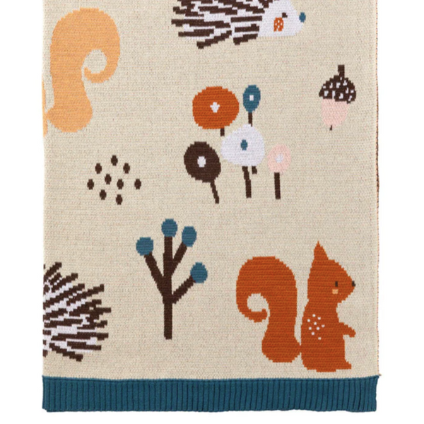 2 piece Forest Cotton Knit Baby Blanket & Matching Swaddle Wrap Set