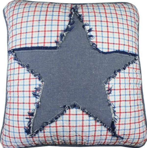 Thomas Coastal Cotton Quilted Throw Rug & Bonus Star Cushion Cover