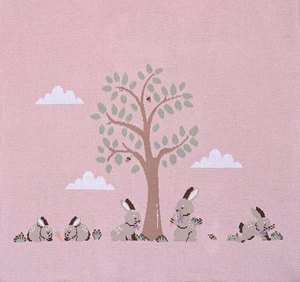 Bunnies Day Out Alimrose Cotton Petal Pink  Baby Blanket