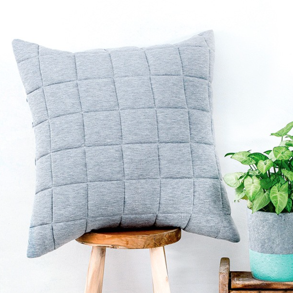 Fletcher Grey Quilted Jersey European Pillow Case