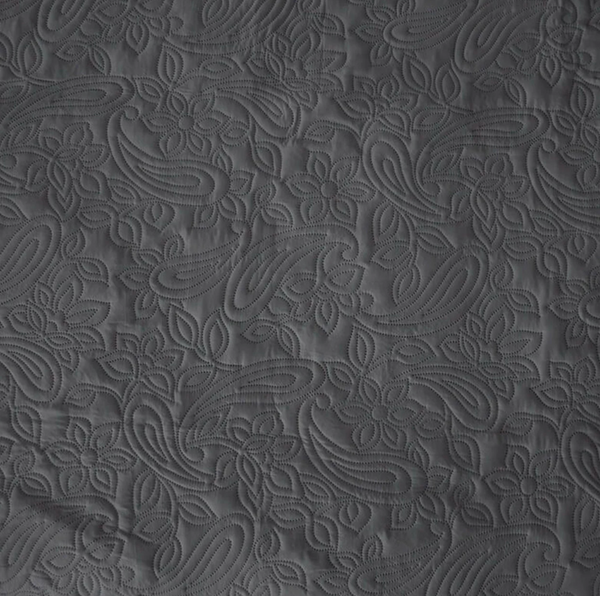 Paisley Charcoal Coverlet Bedcover & Pillow Cases Set.