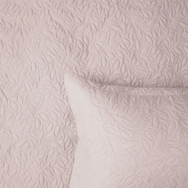 Botanica Shell Pink Embossed Coverlet Bedcover & Pillow Case Set