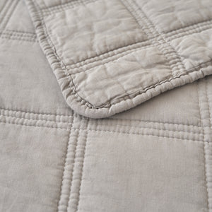Smokey Grey Cotton Quilted Coverlet Bedcover Set Available in 4 Sizes
