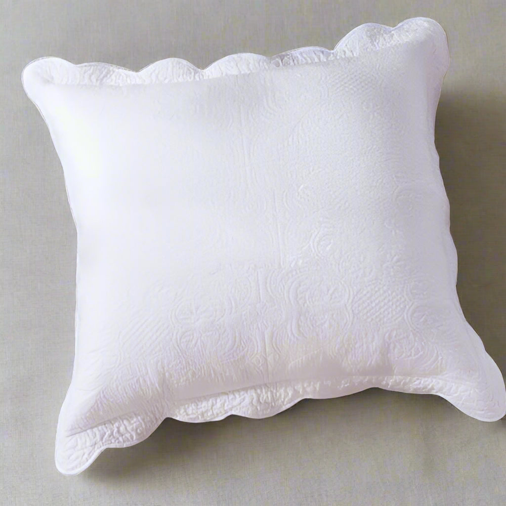 Marcella Antique White Quilted European Pillow Case