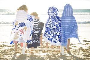 Marine Striped Kids Poncho Beach Towel