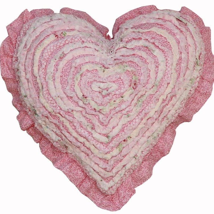 Mia Pink Ruffle Love Heart Decorator Cushion