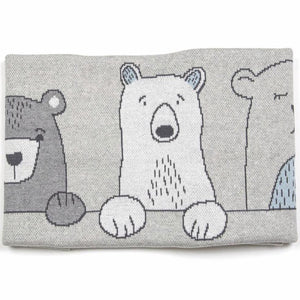 3 piece Henry Bears Baby Blanket, Baby Quilt & Matching Baby Hat Set