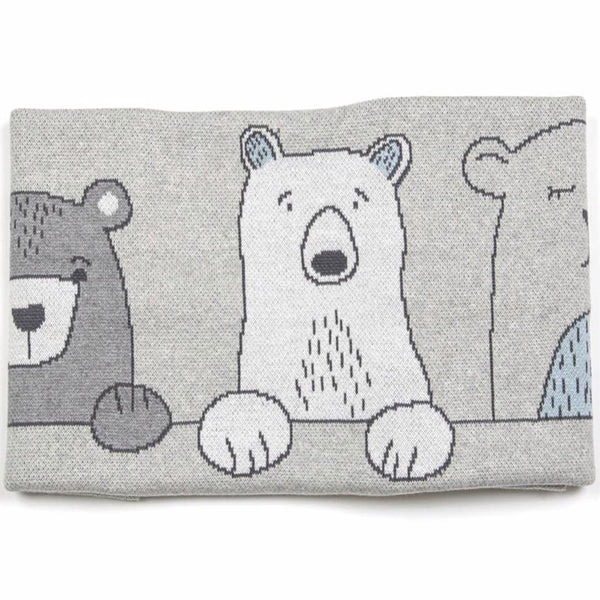 3 piece Henry Bears Baby Blanket, Baby Quilt & Matching Baby Hat Set