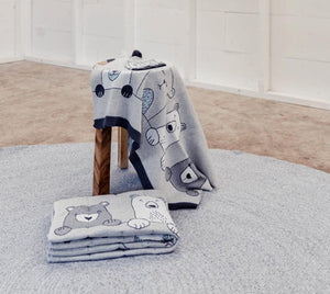 3 piece Henry Bears Baby Blanket, Baby Quilt & Matching Baby Hat Set