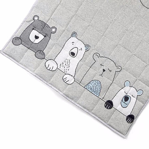 Henry Bear Family Baby Play Mat Nursery Cot Quilt Blanket