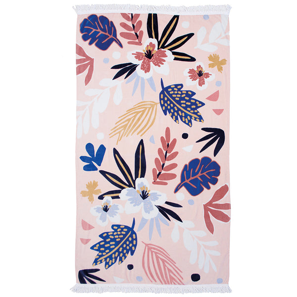 KAS Isla Cotton Tropical Beach Towel – Pink, White, Blue