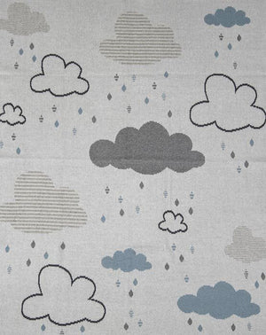 Baby Boys Girls Clouds Cotton Gift Boxed Blanket in Blue or Pink