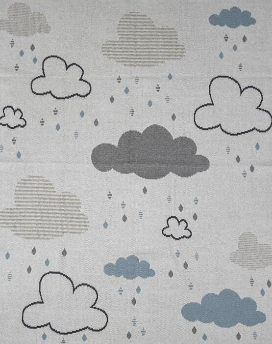 Baby Boys Girls Clouds Cotton Gift Boxed Blanket in Blue or Pink