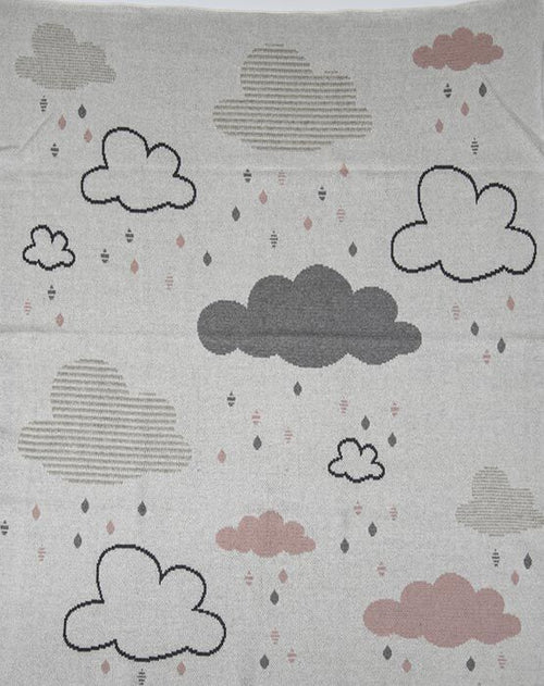 Baby Boys Girls Clouds Cotton Gift Boxed Blanket in Blue or Pink