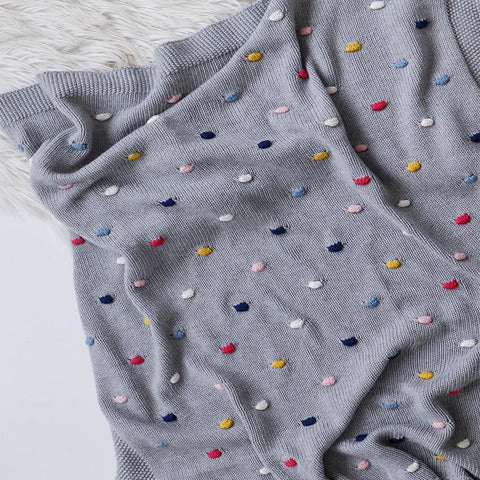 Grey Confetti Premium Cotton Baby Blanket in Gift Box