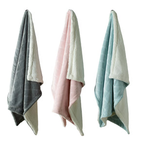 Diamond Fleece Baby Blanket with Sherpa Fleece Backing