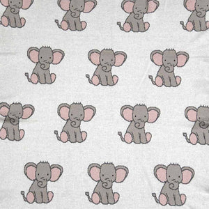 Baby Girls Pink Elephant Cotton Knit Baby Blanket