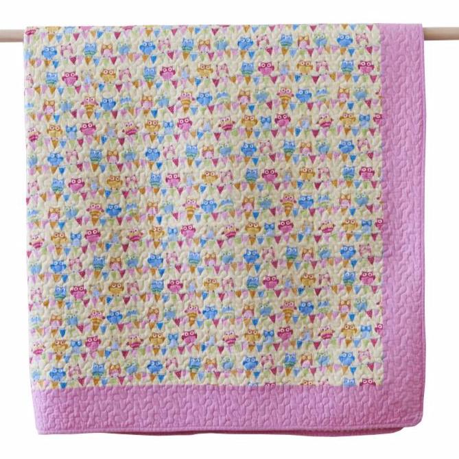 Hoot Hoot Owl Cotton Quilted Throw Rug