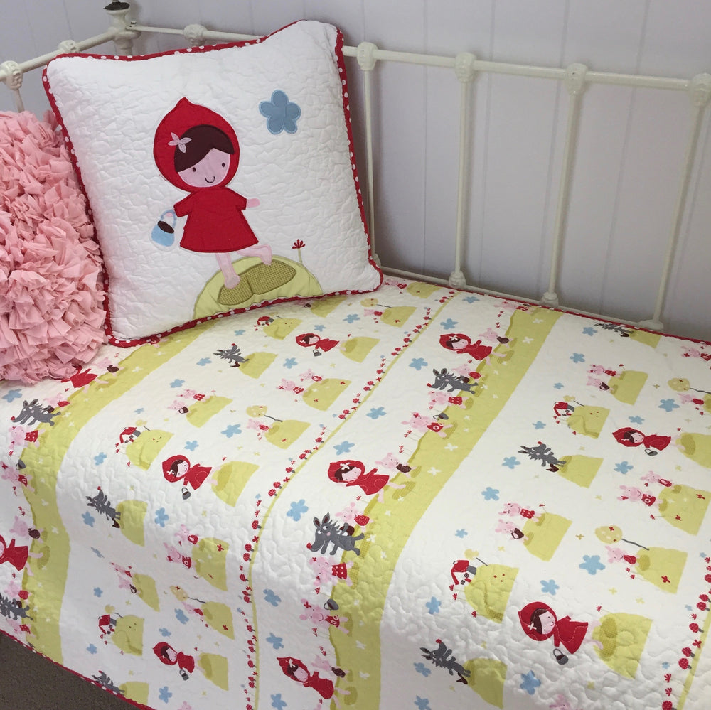 3 piece Little Red Nursery Cot Quilt & Cushions Package