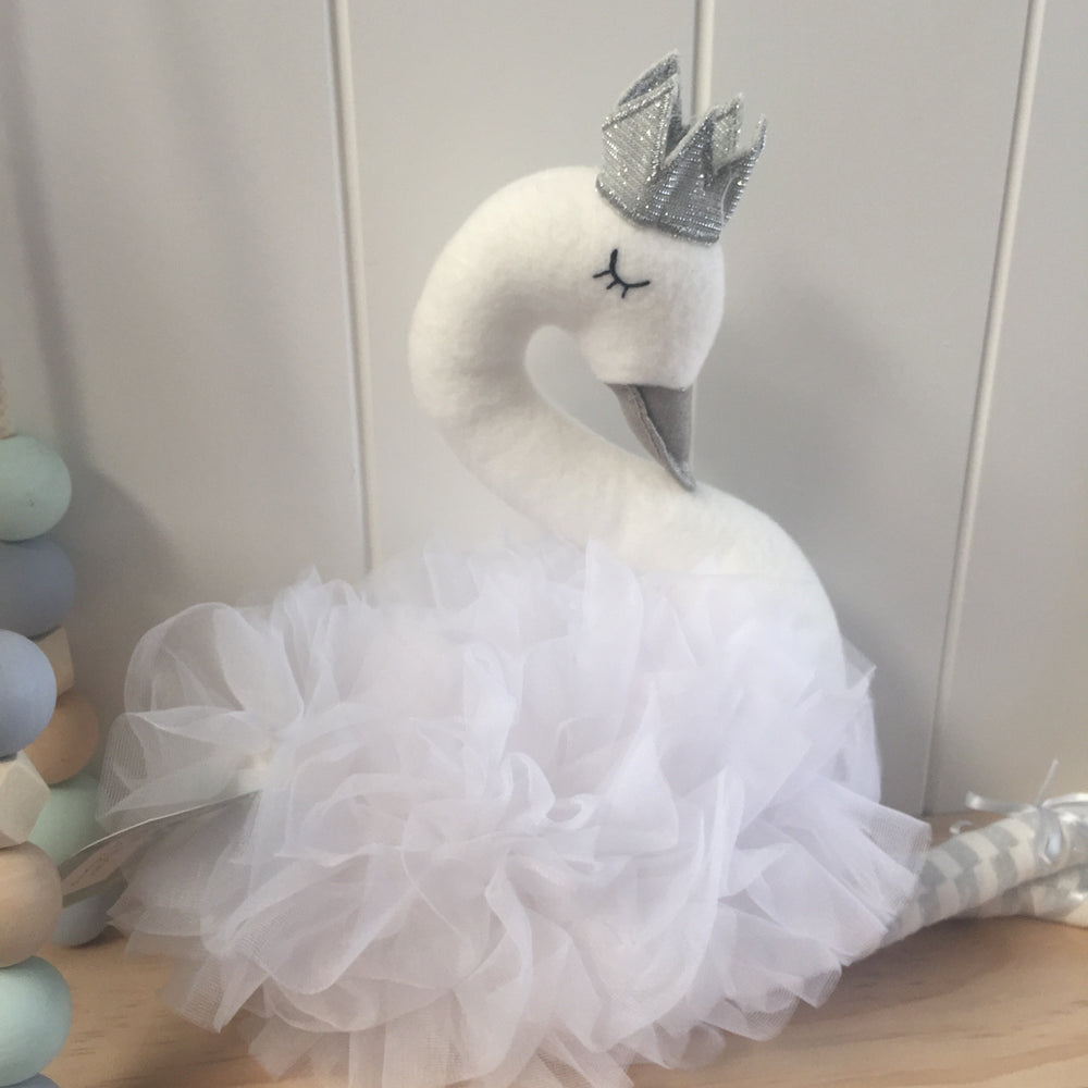 Sophia White Swan Toy Nursery Bedroom Decor