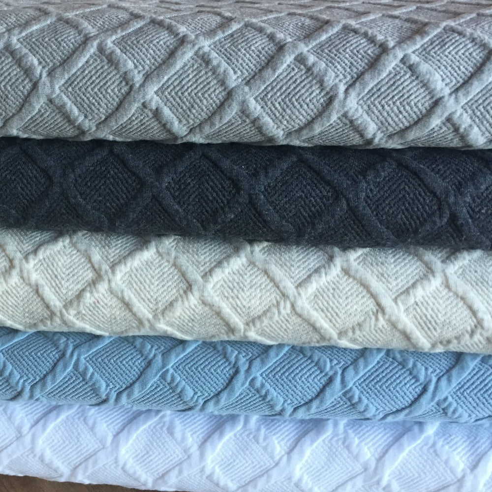Diamond Textured Cotton Throw Collection – 160 x 160 cm, Five Colours