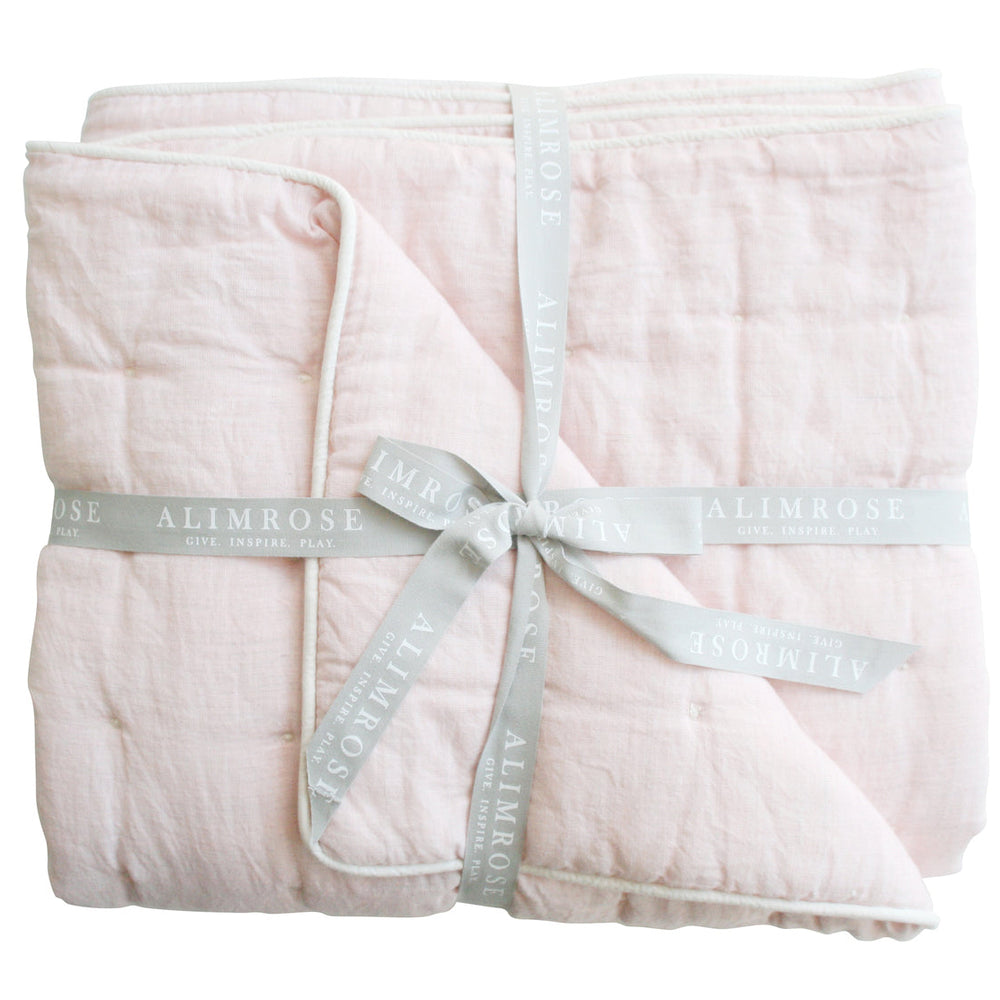 Petal Pink Cloud Soft  Baby Nursery Cot Quilt.
