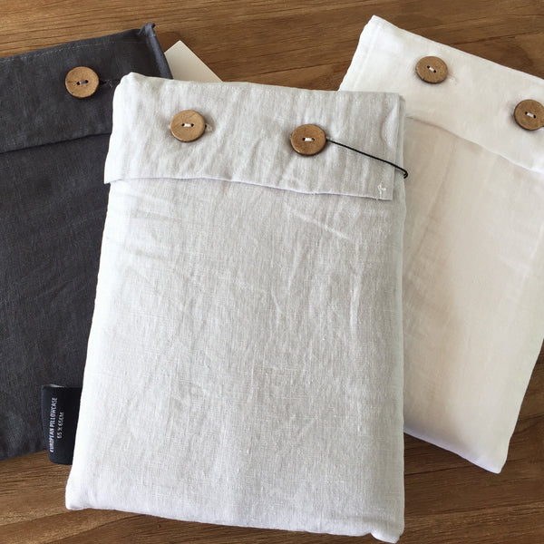 French Linen European Pillow Case in Silver, Charcoal or Ivory White