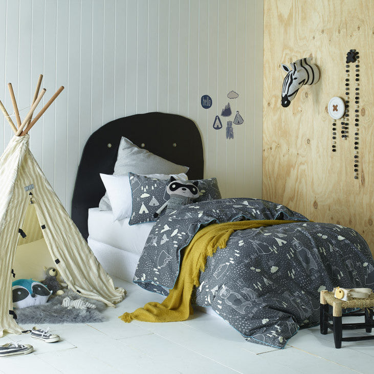 In The Woods Grey Double Bed Quilt Cover Set