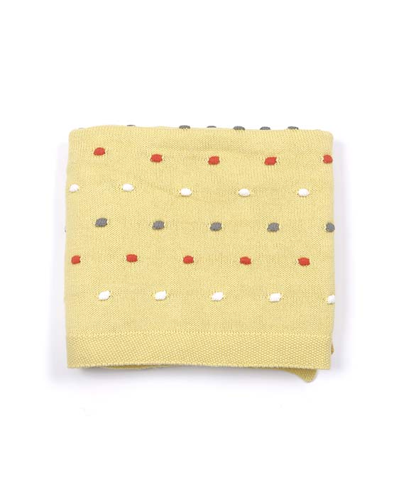Baby Boys Girls Custard Pom Pom Pram Blanket