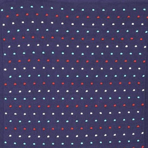 Blue Multi Cotton Knit Pom Pom Baby Blanket