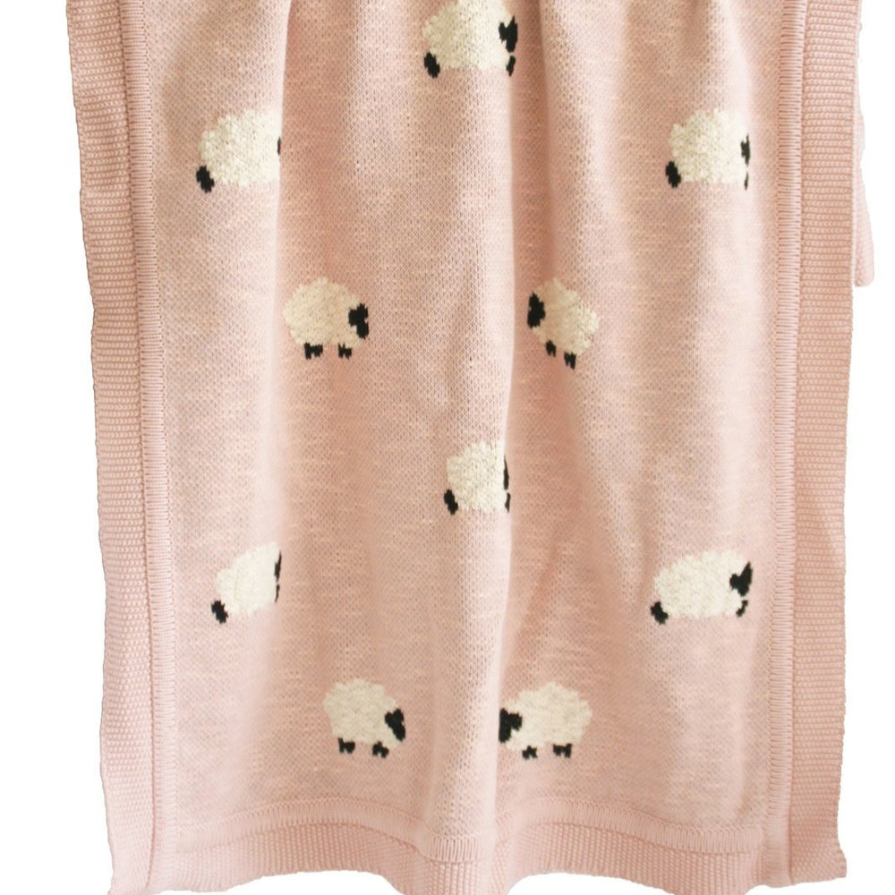 Baa Baa Pink Lamb Organic Cotton Baby Blanket
