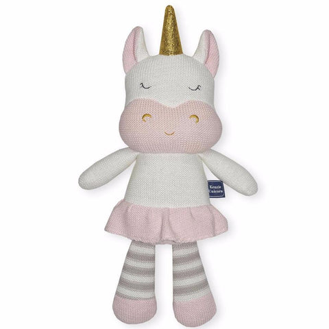 Kenzie Baby Knit Soft Toy Unicorn Doll Baby Shower Nursery Decor Gift Idea