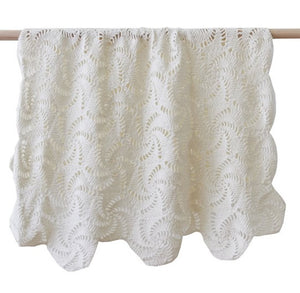 Crochet Swirl Baby Blanket in Blue Pink or Cream with bonus Emma Heart Shaped Rattle